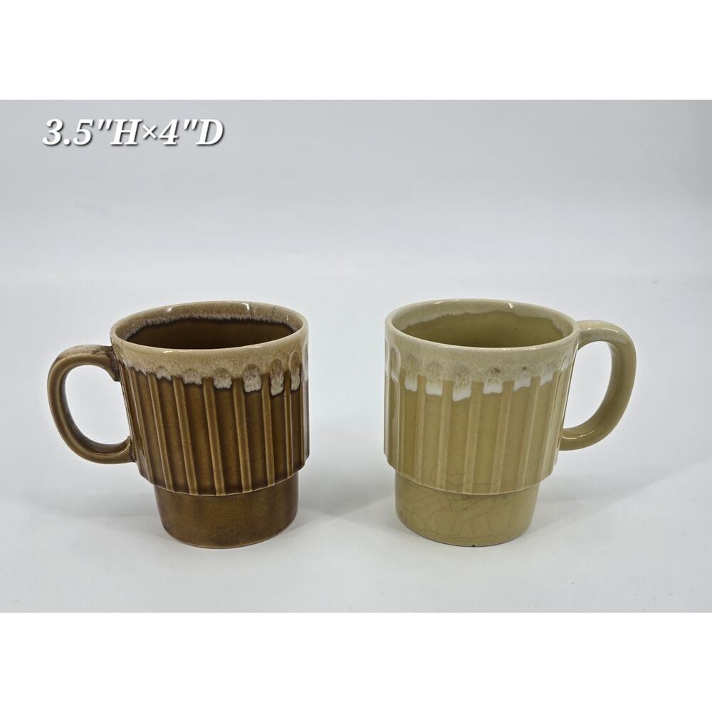 Vintage Retro Stacking Coffee‎ Mugs